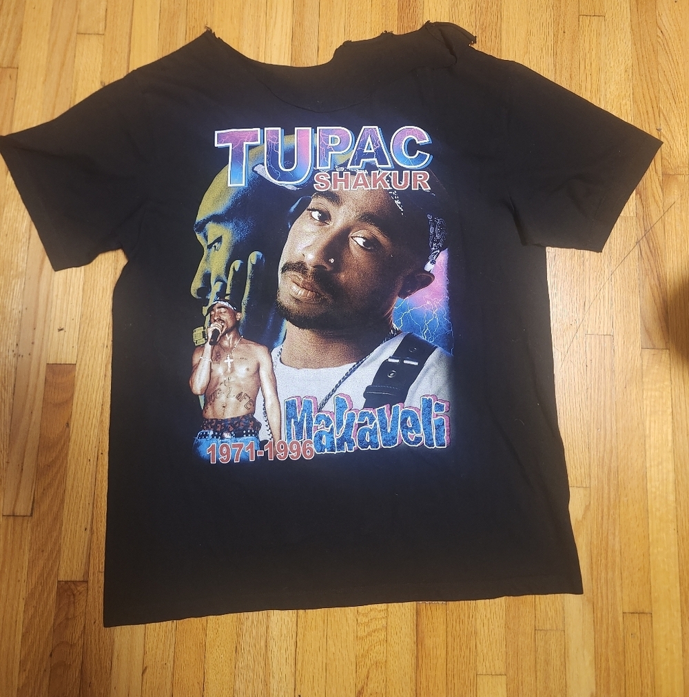 Black Tupac Shakur Graphic T-Shirt